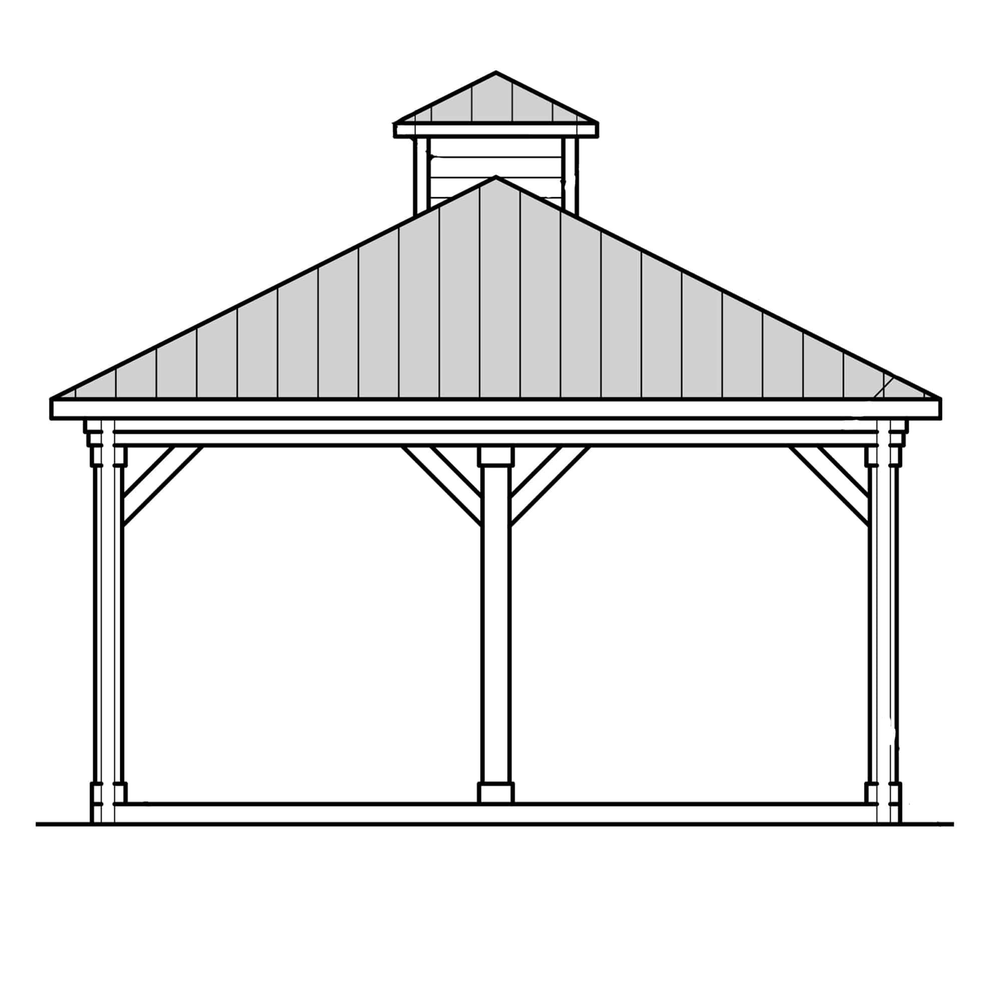 Architect's elevation of the planned picnic pavilion